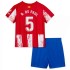 Camisola Atlético Madrid Rodrigo De Paul 5 Criança Equipamento Primeiro 2021-2022 Manga Curta